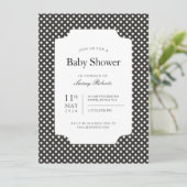 白黒クラシック格子格子格子格子格子格子格子格子格子格子 – ダイヤモンド形状 招待状 (スタンド正面)