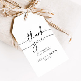 白黒クラシック結婚の感謝 ギフトタグ