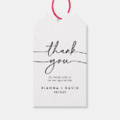 白黒クラシック結婚の感謝 ギフトタグ (正面)