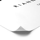 白黒クラシック結婚の歓迎サイン ポスター (角)