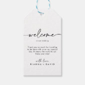 白黒クラシック結婚の歓迎 ギフトタグ (正面)