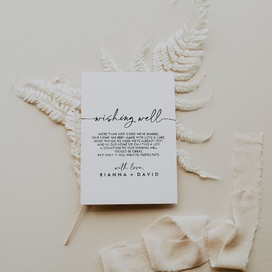 白黒クラシック結婚の願い井戸 エンクロージャーカード