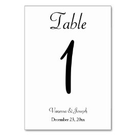 白黒クラシック結婚の テーブルナンバー