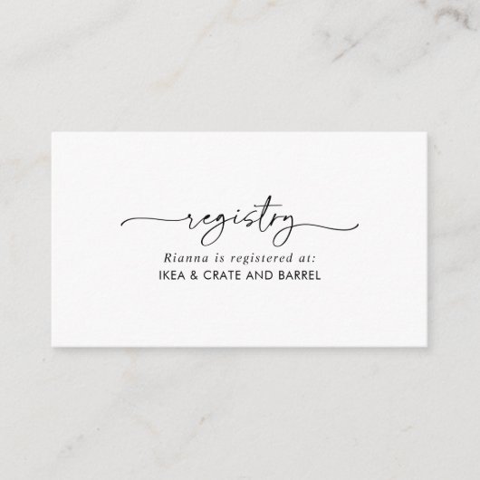 白黒クラシック結婚ギフト原簿 エンクロージャーカード (正面)