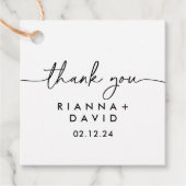 白黒クラシック結婚式の引き出物ラベル フェイバータグ (正面)