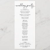 白黒クラシック結婚式 プログラム (裏面)