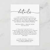 白黒クラシック結婚詳細 エンクロージャーカード (正面)