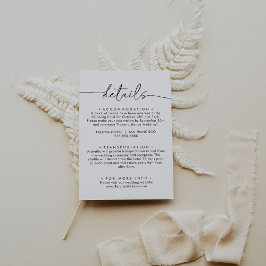 白黒クラシック結婚詳細 エンクロージャーカード