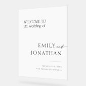 白黒クラシック老金の結婚歓迎 アクリルサイン (傾斜)