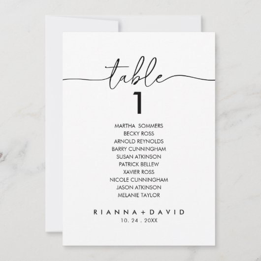 白黒クラシック表1座席表 招待状 (裏面)