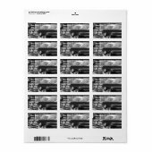 白黒クラシック車の住所 シール (フルシート)