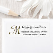 白黒クラシック金ゴールドモノグカスタムラム ラベル (インサイチュ)