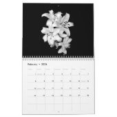 白黒クラシック カレンダー (2月 2026)