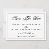 白黒クラシックQRコードエレガント写真 セーブザデート (正面)