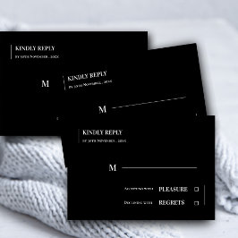 白黒クラシーコンテンポラリーミニマ結婚リスト 出欠カード