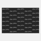 白黒クラシー誕生日 ラッピングペーパーシート (正面2)