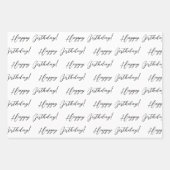 白黒クラシー誕生日 ラッピングペーパーシート (正面)