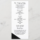 白黒クラッシー三角形結婚式 プログラム (裏面)