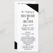 白黒クラッシー三角形結婚式 プログラム (正面/裏面)