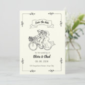 白黒クリエイティブ結婚式招待状 招待状 (スタンド正面)