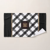 白黒クリスクロスデザイン バスタオルセット (ハンドタオル)