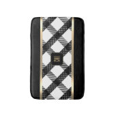 白黒クリスクロスデザイン バスマット (正面縦)
