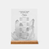 白黒クリスタルサロンスパサービスメニュー アクリルサイン (正面)