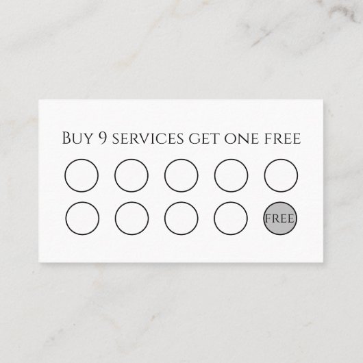 白黒クリスタルサロンスパ ロイヤリティカード (裏面)