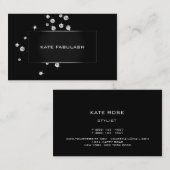白黒クリスタルジアモンファッションスタイリスト美しい 名刺 (正面/裏面)