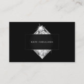 白黒クリスタルダイヤモンドヘアドレッサー美しい 名刺 (正面)