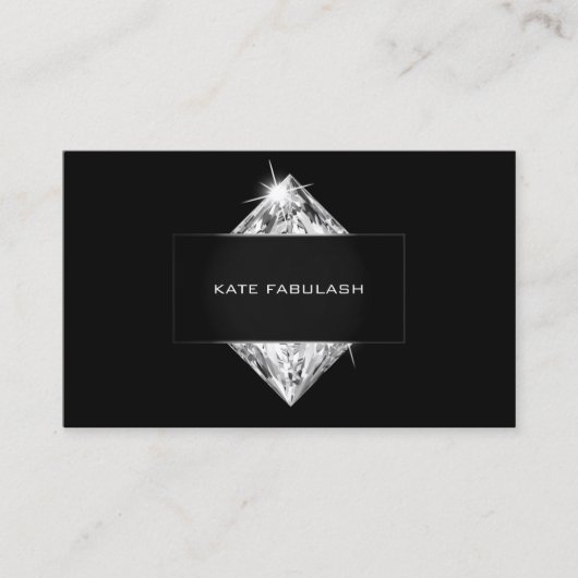 白黒クリスタルダイヤモンドヘアドレッサー美しい 名刺 (正面)