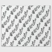 白黒クリスマスの緑のラッピング紙 ラッピングペーパー (フラット)