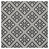 白黒クリスマスの雪片パターン ファブリック (見本)