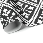 白黒クリスマスの雪片パターン ラッピングペーパー (ロールコーナー)