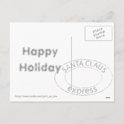 白黒クリスマスイラストレーションはがき シーズンポストカード (裏面)