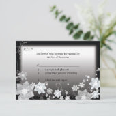 白黒クリスマスウェディングRSVP 出欠カード (スタンド正面)