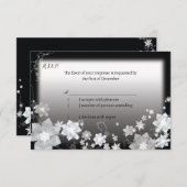 白黒クリスマスウェディングRSVP 出欠カード (正面/裏面)