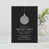 白黒クリスマスオーナメントホリデーパーティー 招待状 (スタンド正面)