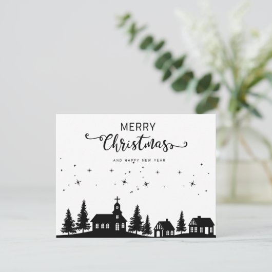 白黒クリスマスカード シーズンカード (スタンド正面)