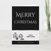 白黒クリスマスカーパーソナライズされたド カード (正面)
