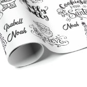 白黒クリスマスサンタパーソナライズネーム ラッピングペーパー (ロールコーナー)