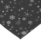 白黒クリスマススノーフレーク・パターン ショートテーブルランナー (コーナー)