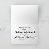 白黒クリスマスツリーのグリーティングカード シーズンカード (内部)