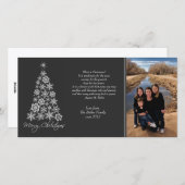 白黒クリスマスツリーのフォトカード シーズンカード (正面/裏面)