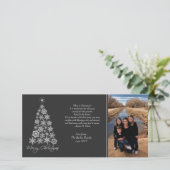 白黒クリスマスツリーのフォトカード シーズンカード (スタンド正面)