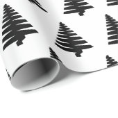 白黒クリスマスツリーのマット ラッピングペーパー (ロールコーナー)