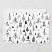 白黒クリスマスツリーの写真2枚 シーズンカード (裏面)