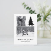白黒クリスマスツリーの写真 シーズンポストカード (スタンド正面)