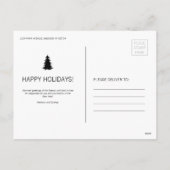 白黒クリスマスツリーの写真 シーズンポストカード (裏面)
