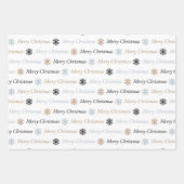 白黒クリスマスツリーズスター3コーディネート ラッピングペーパーシート (正面3)